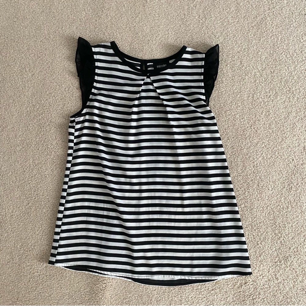 Black and White Striped Top